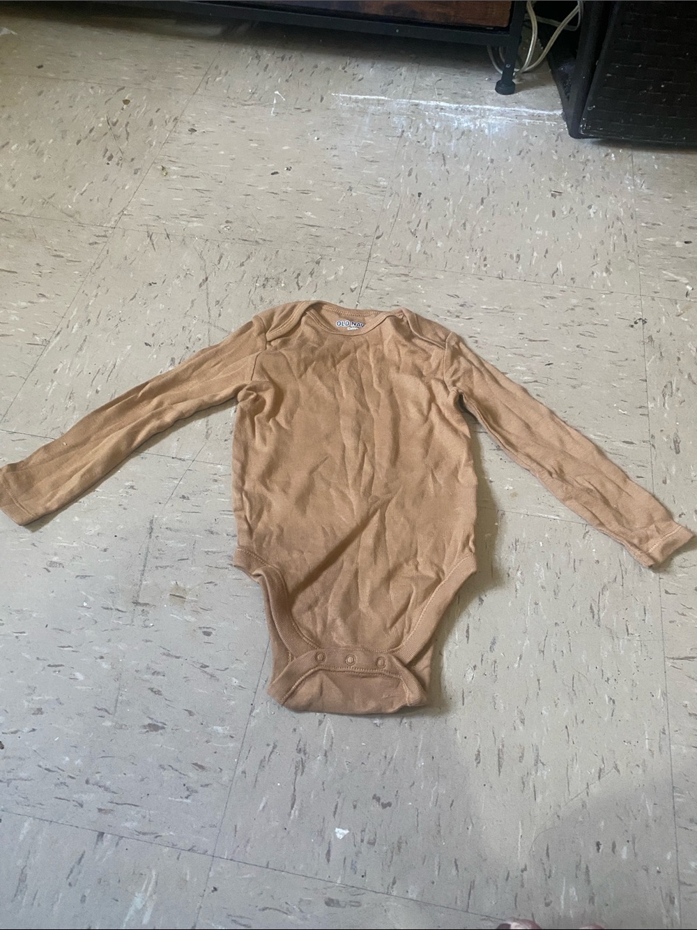 Old Navy Long-Sleeve Solid Tan One-Piece Bodysuit